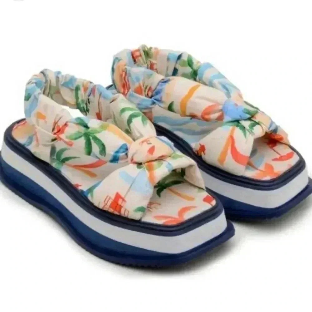 Farm Rio Copacabana Scarf Platform sandal